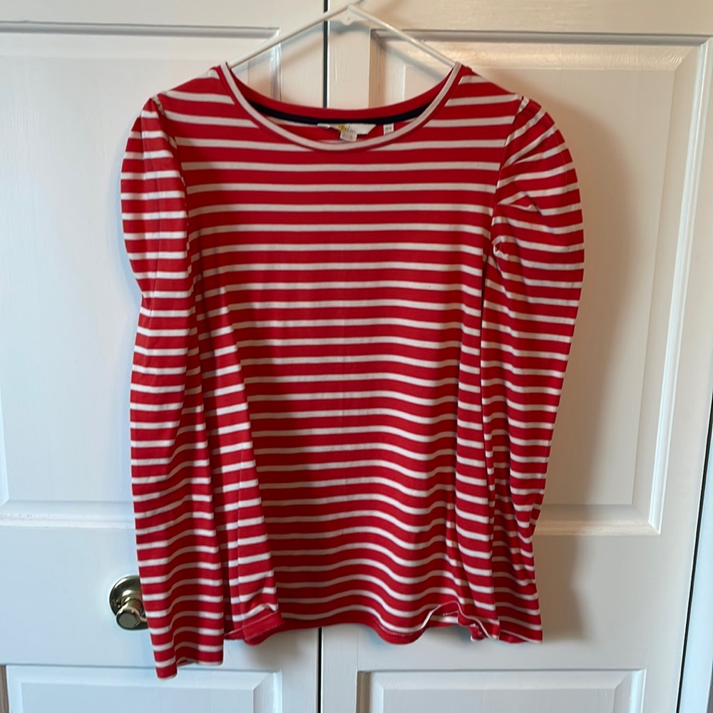 Coral and striped Boden tee